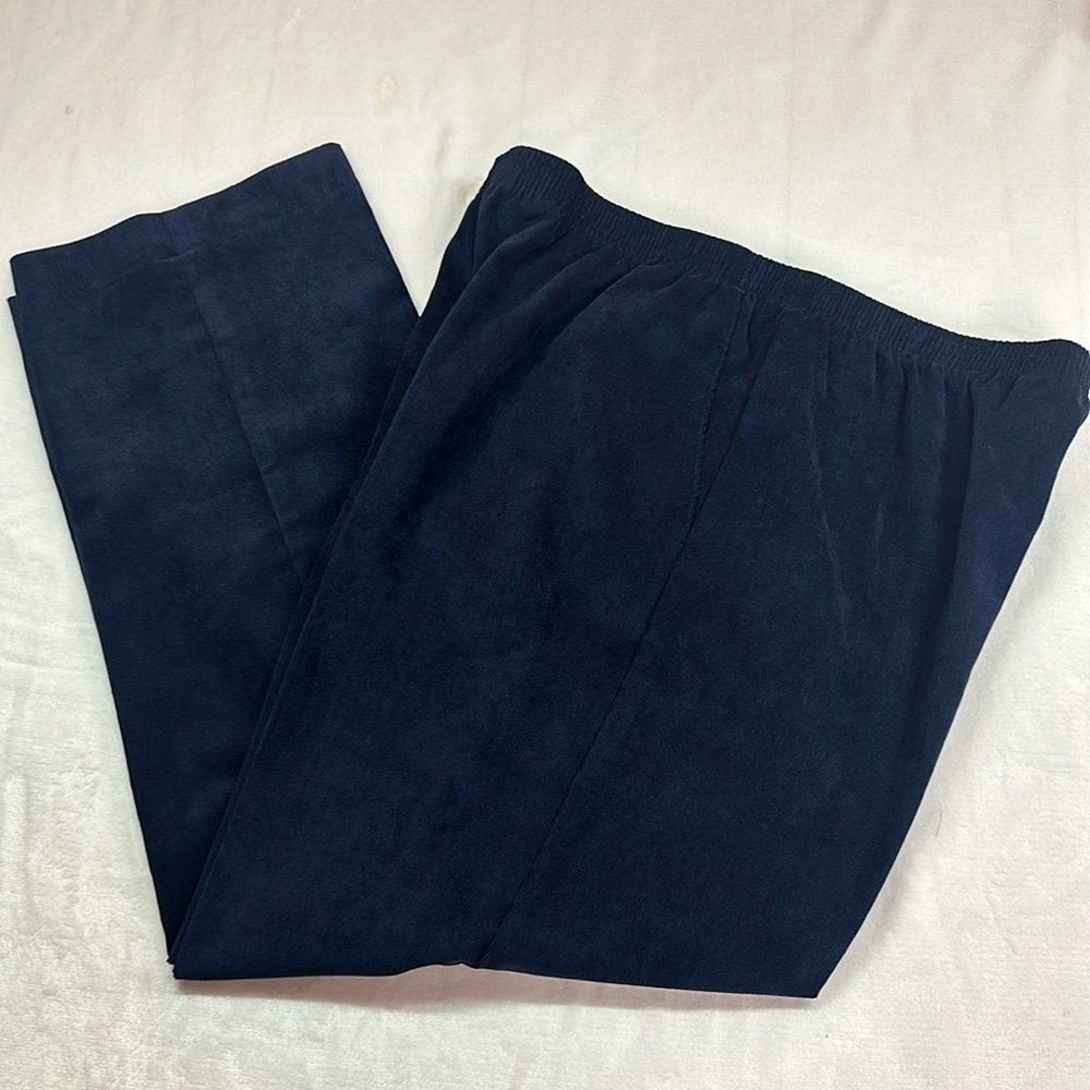Alfred Dunner Navy Blue Corduroy Pull-on Pants size 14